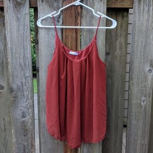 Flowy Rust Pleated Tank